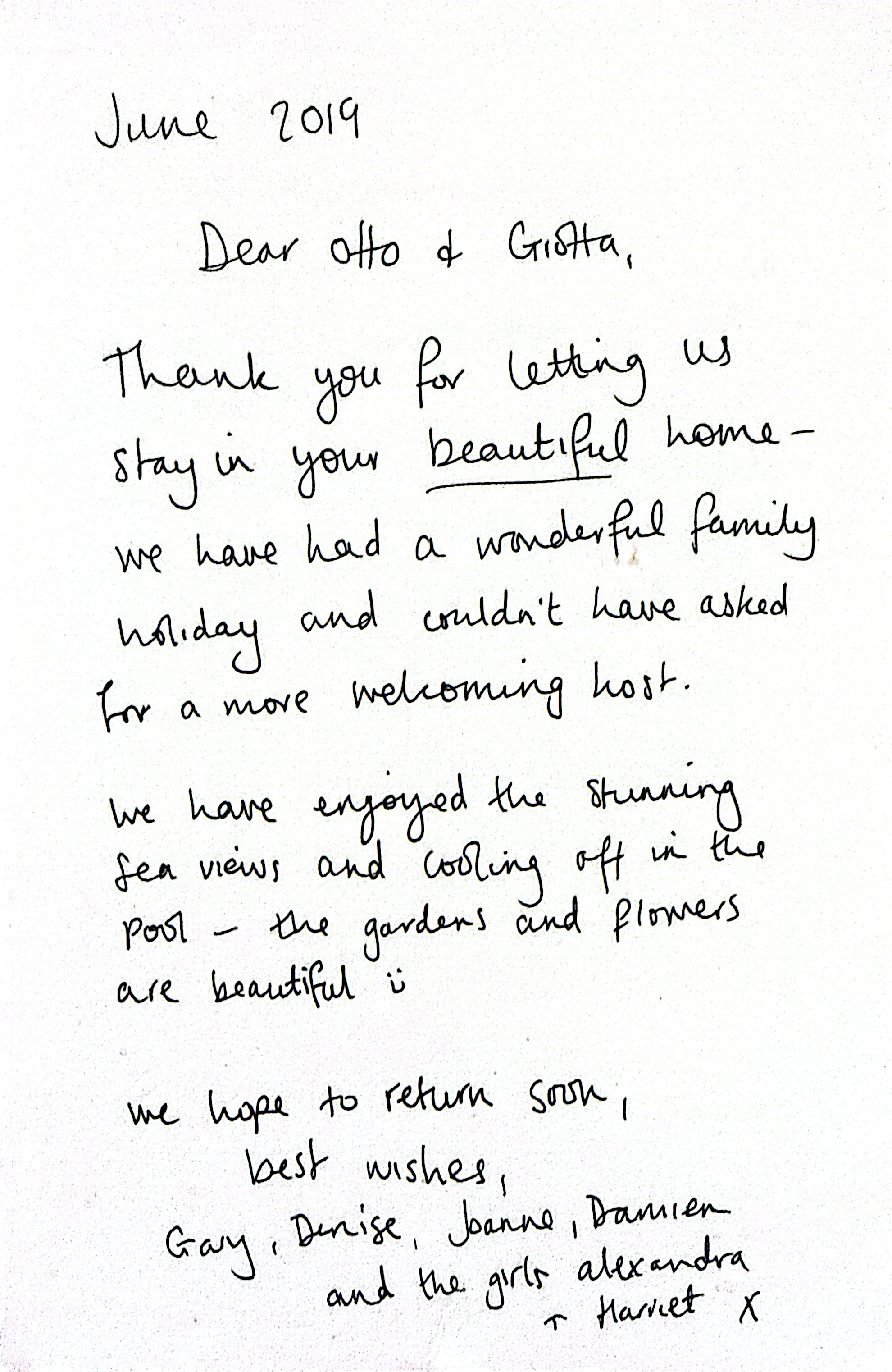 Adriana Villa guest book page