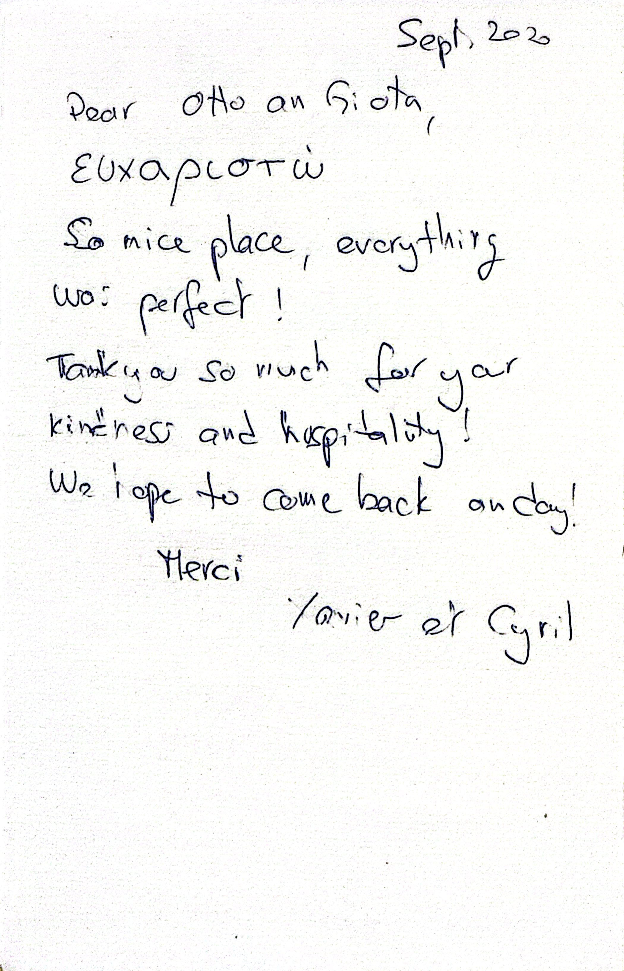 Adriana Villa guest book page